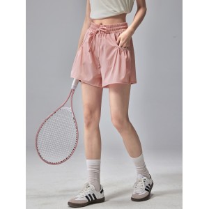 健身女孩夏季运动短裤防走光宽松显瘦跑步户外速干瑜伽三四分裤